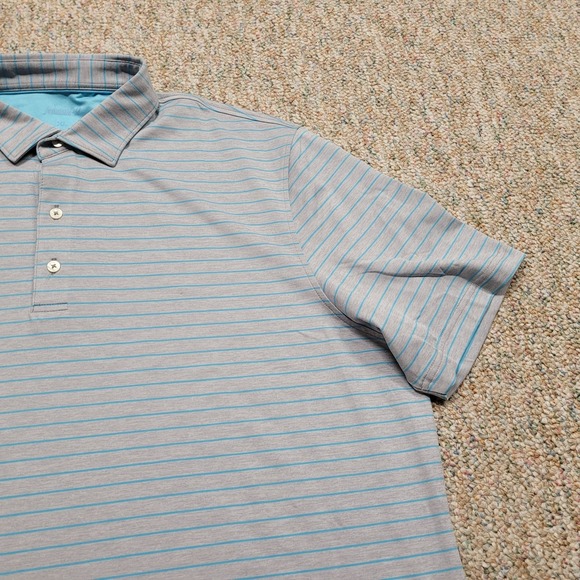 Johnnie O Polo Shirt Mens XL Striped Golf Performance Short Sleeve UPF Stretch - Picture 5 of 15